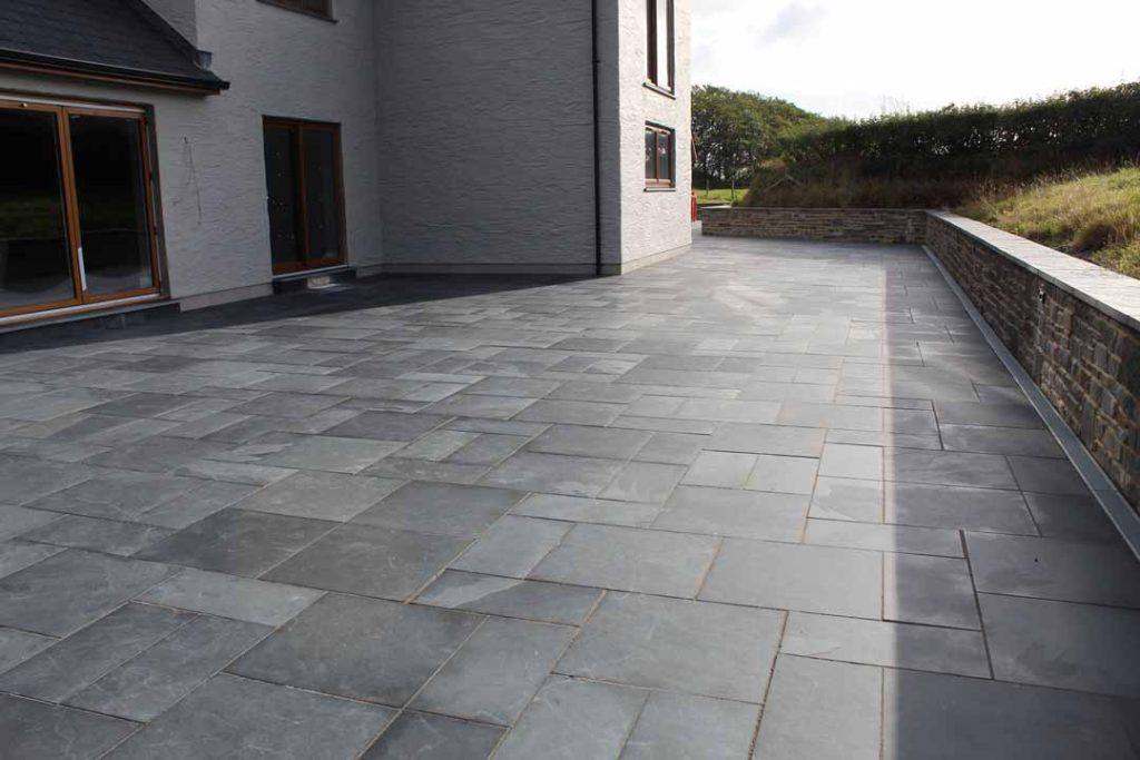 large slate patio